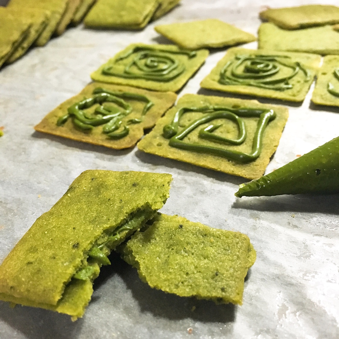抹茶，白巧双味恋人饼干