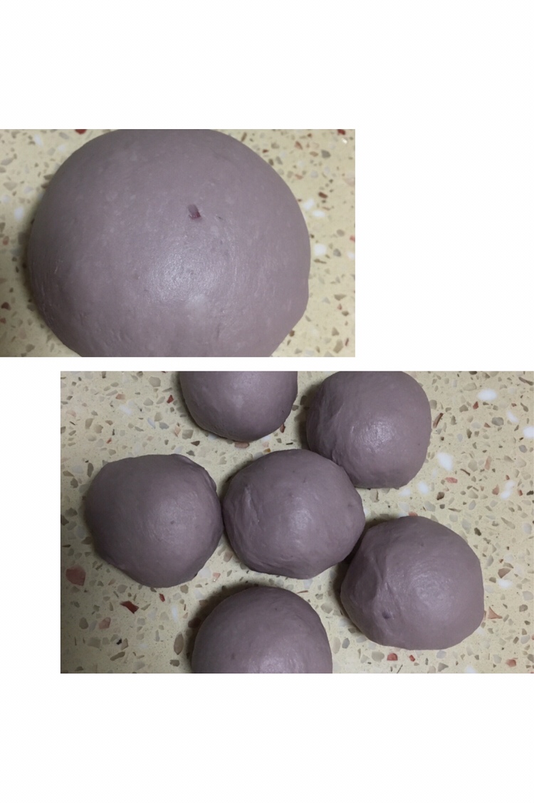 一次发酵紫薯麻薯软欧的做法 步骤4