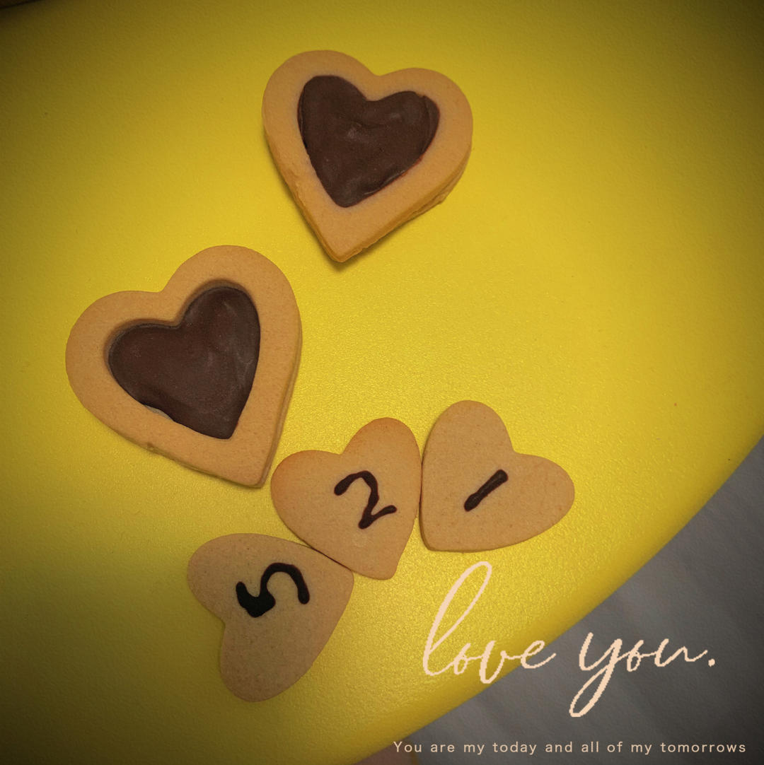 「CookingTree搬运」情人节心形甘纳许三明治饼干