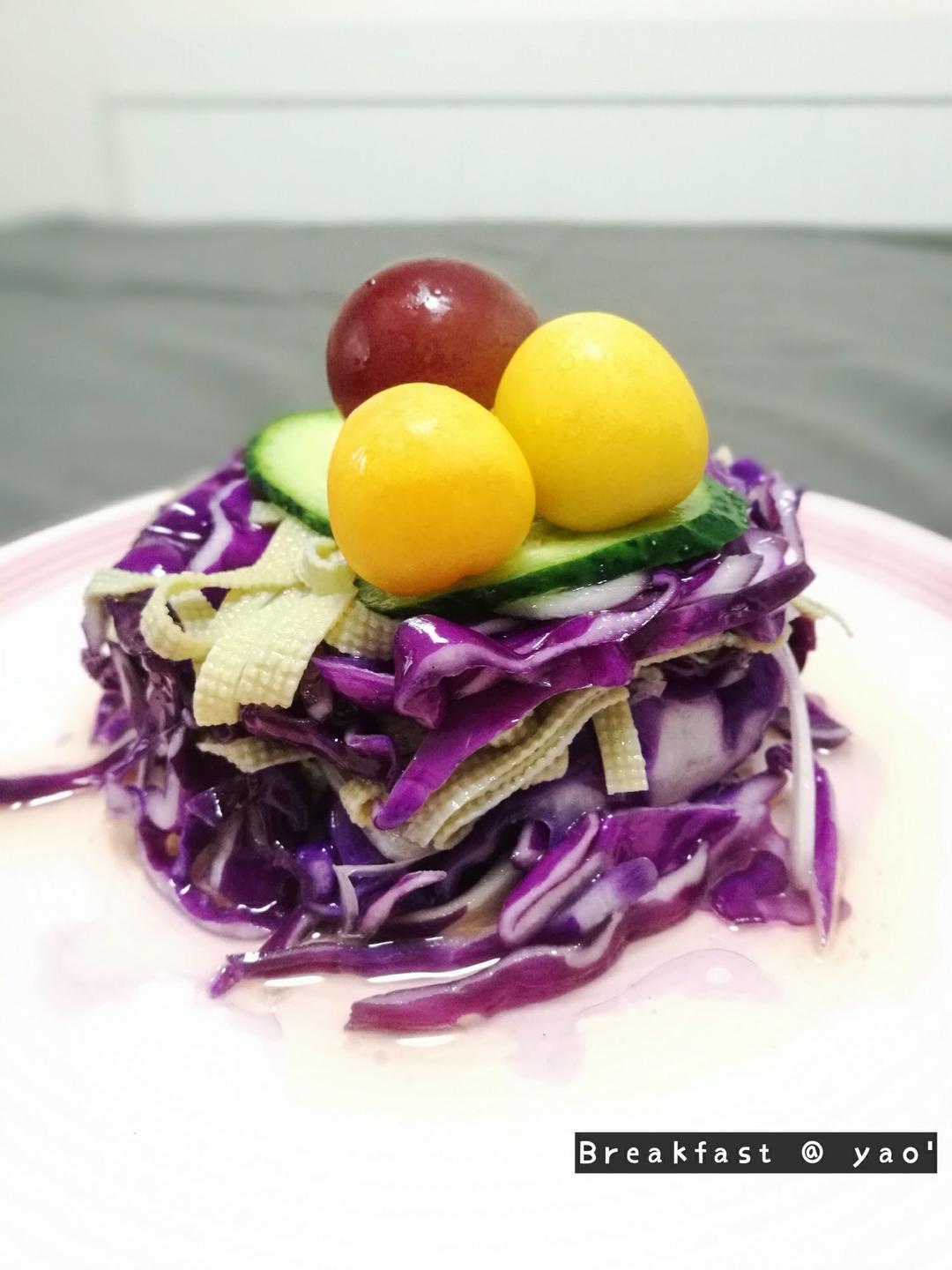 炝拌紫甘蓝豆腐丝