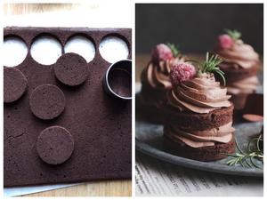 ins风可可巧克力迷你奶油蛋糕的做法 步骤5