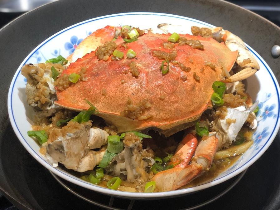 蒜蓉蒸梭子蟹