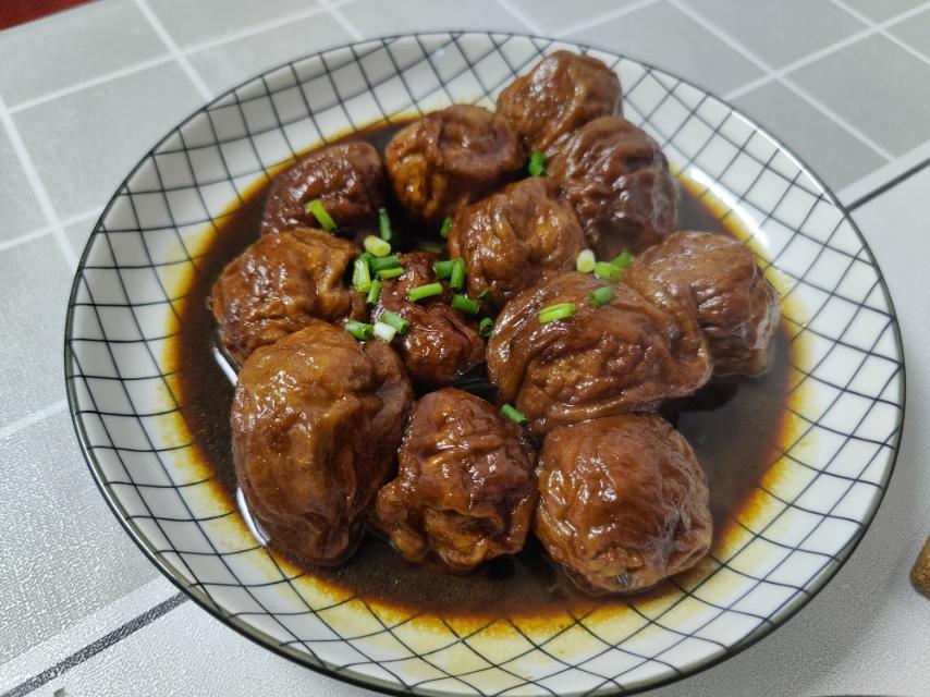 红烧油面筋塞肉