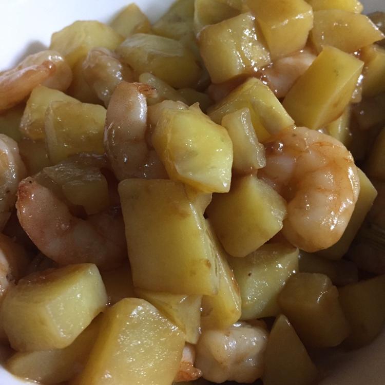 土豆炒虾仁