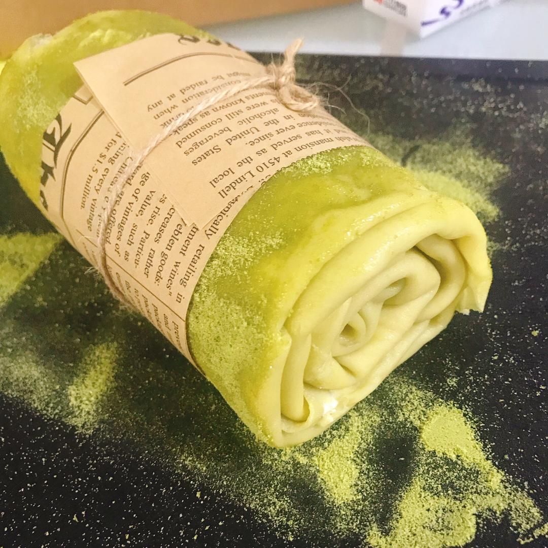 抹茶红豆毛巾卷