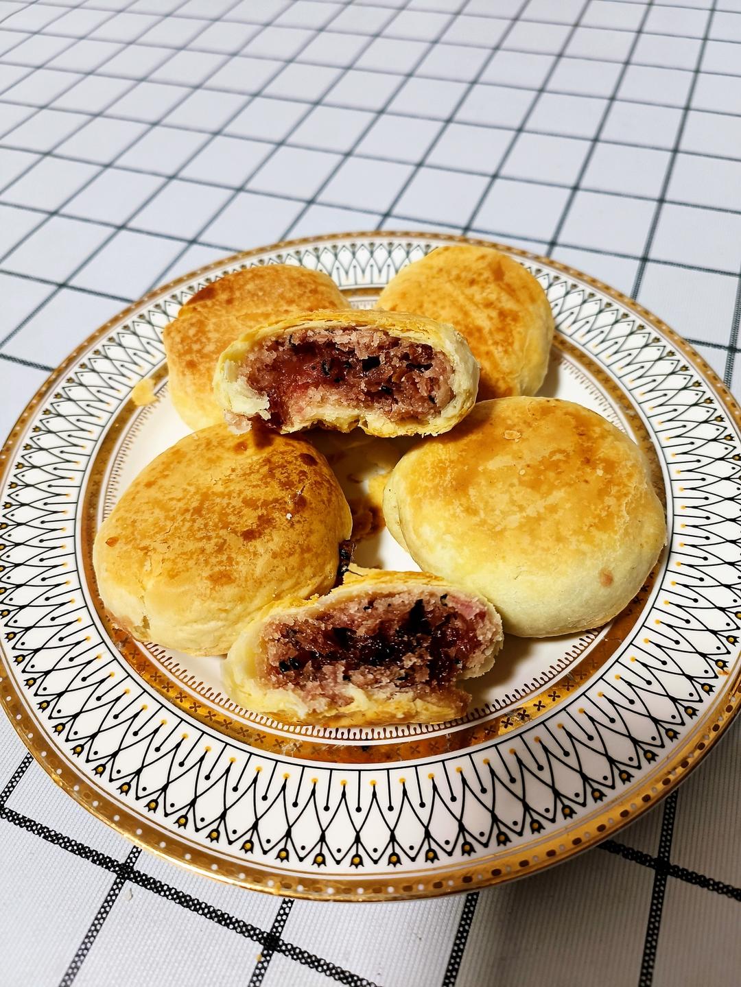 玫瑰鲜花饼，快手烫面法免出膜版，超级香酥！