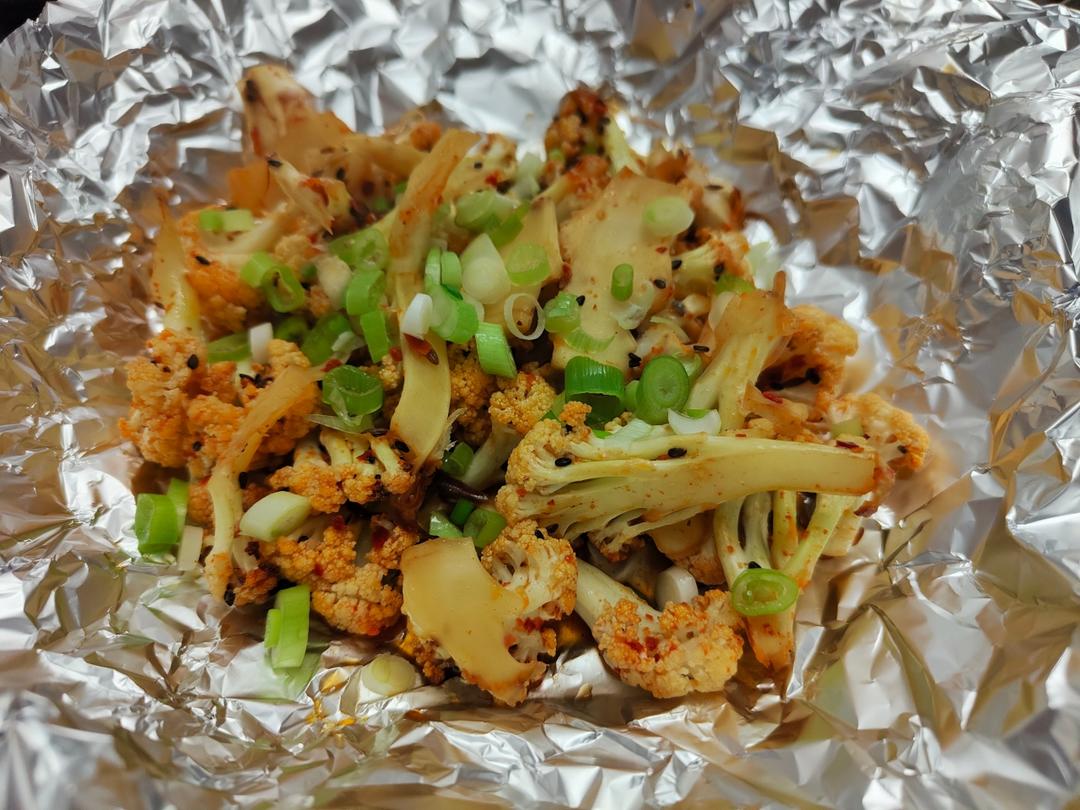 【空气炸锅】清爽炸花菜 ！比饭店做的还好吃！