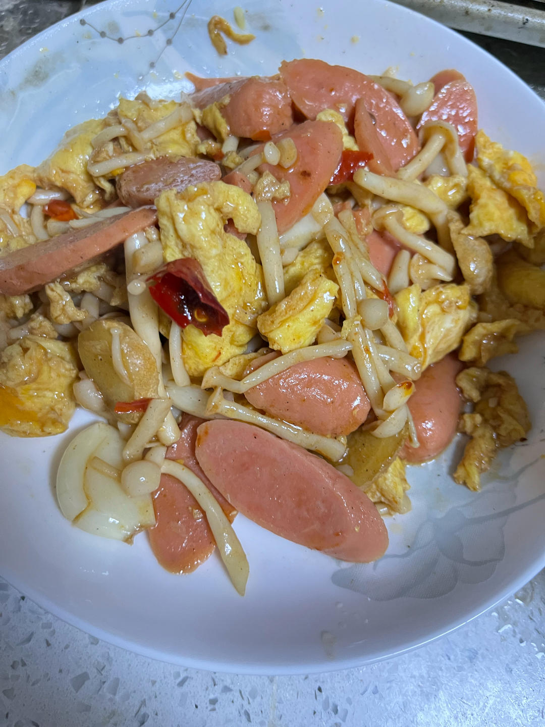 白玉菇炒火腿