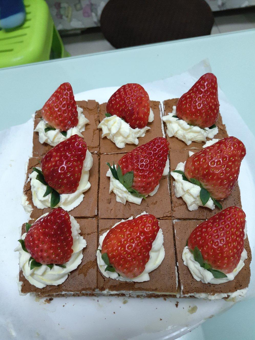 可可方形装饰蛋糕