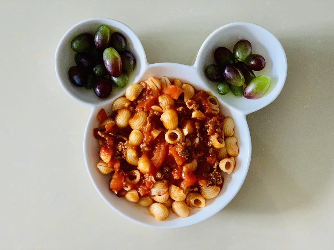 宝宝辅食番茄肉酱意面