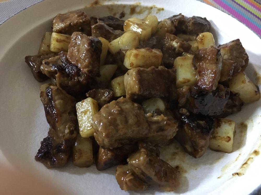 黑椒年糕牛肉粒