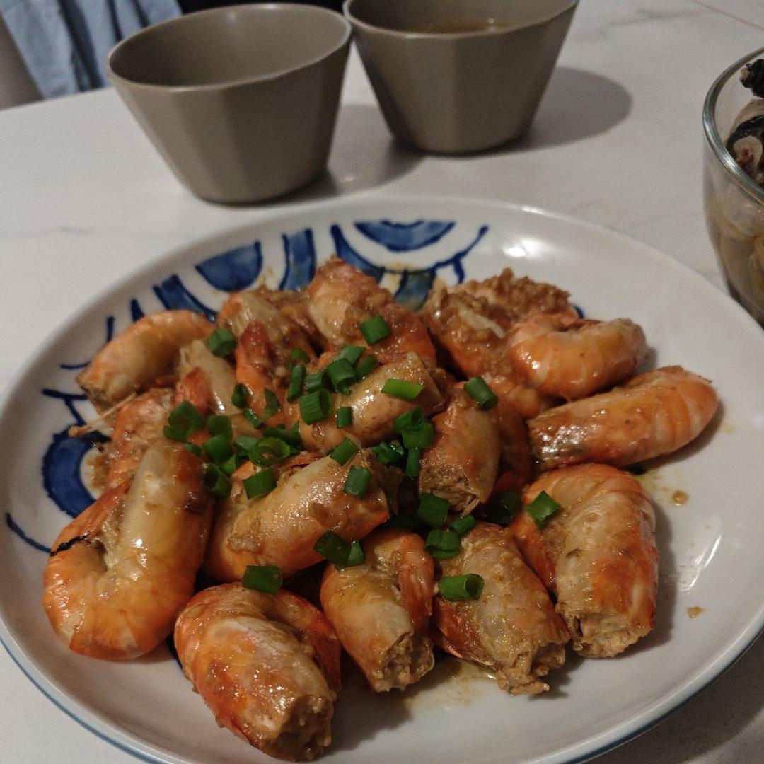 芥末蒜蓉罗氏虾（简易版）