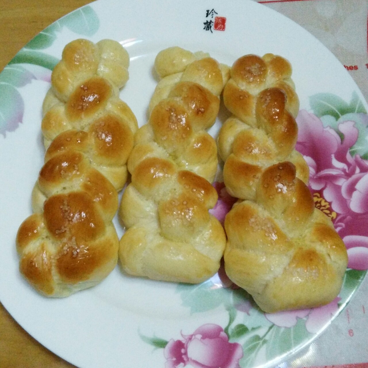 砂糖麻花面包（两股辫子）