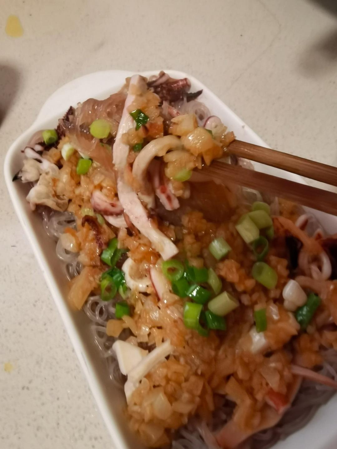 蒜蓉粉丝蒸鱿鱼海钓大管