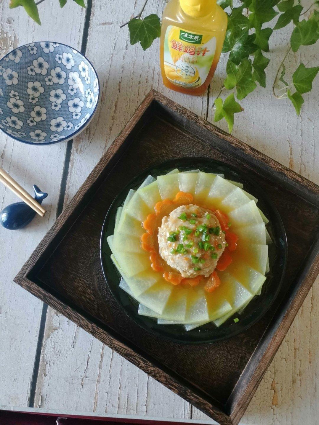 太太乐鲜鸡汁~虾滑蒸冬瓜