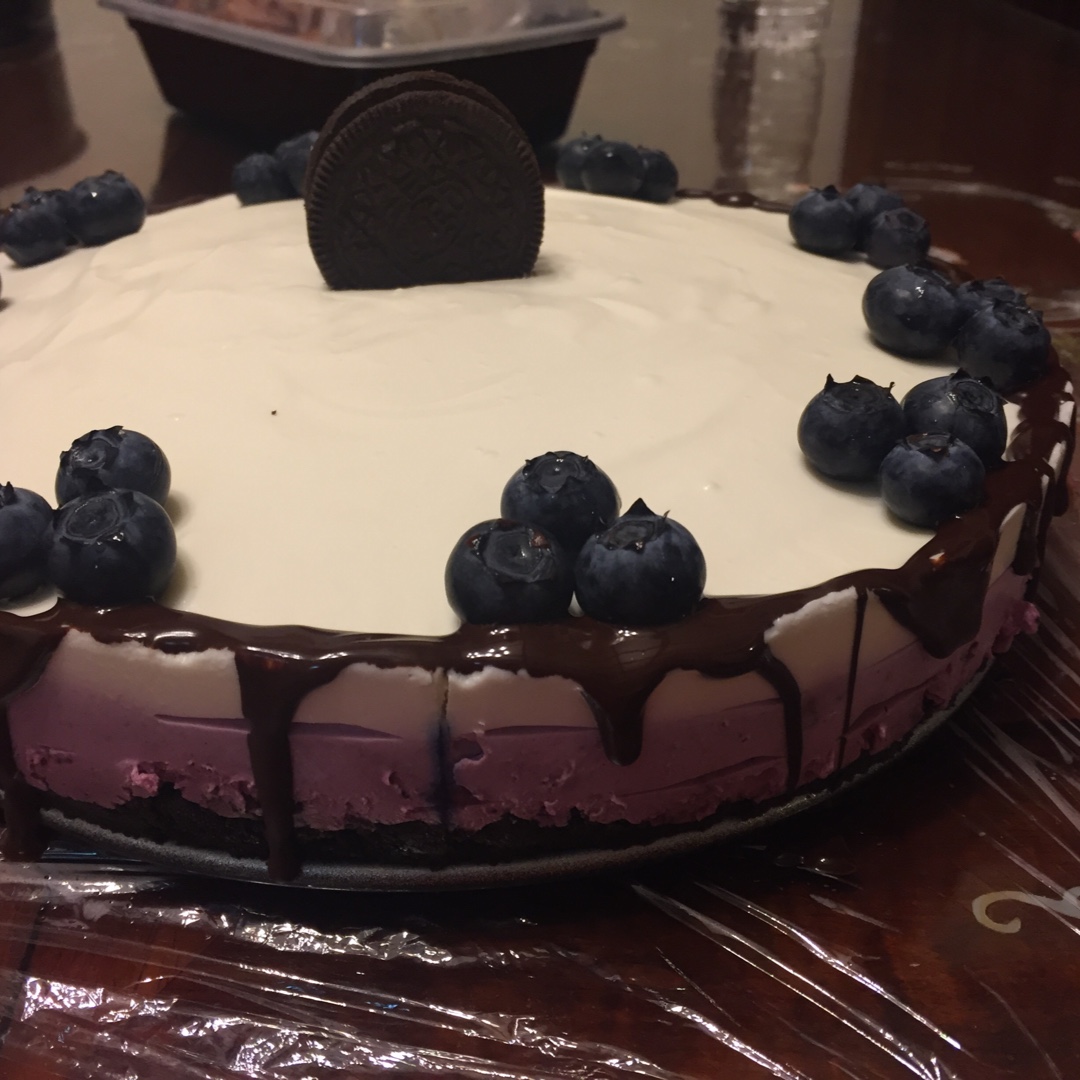 渐变蓝莓冻芝士蛋糕（免烤）