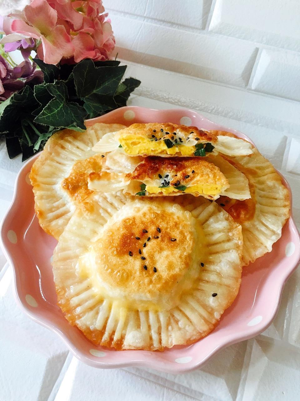 饺子皮做美食早餐快手太阳饼