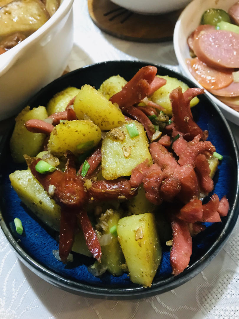 孜然土豆煎香肠
