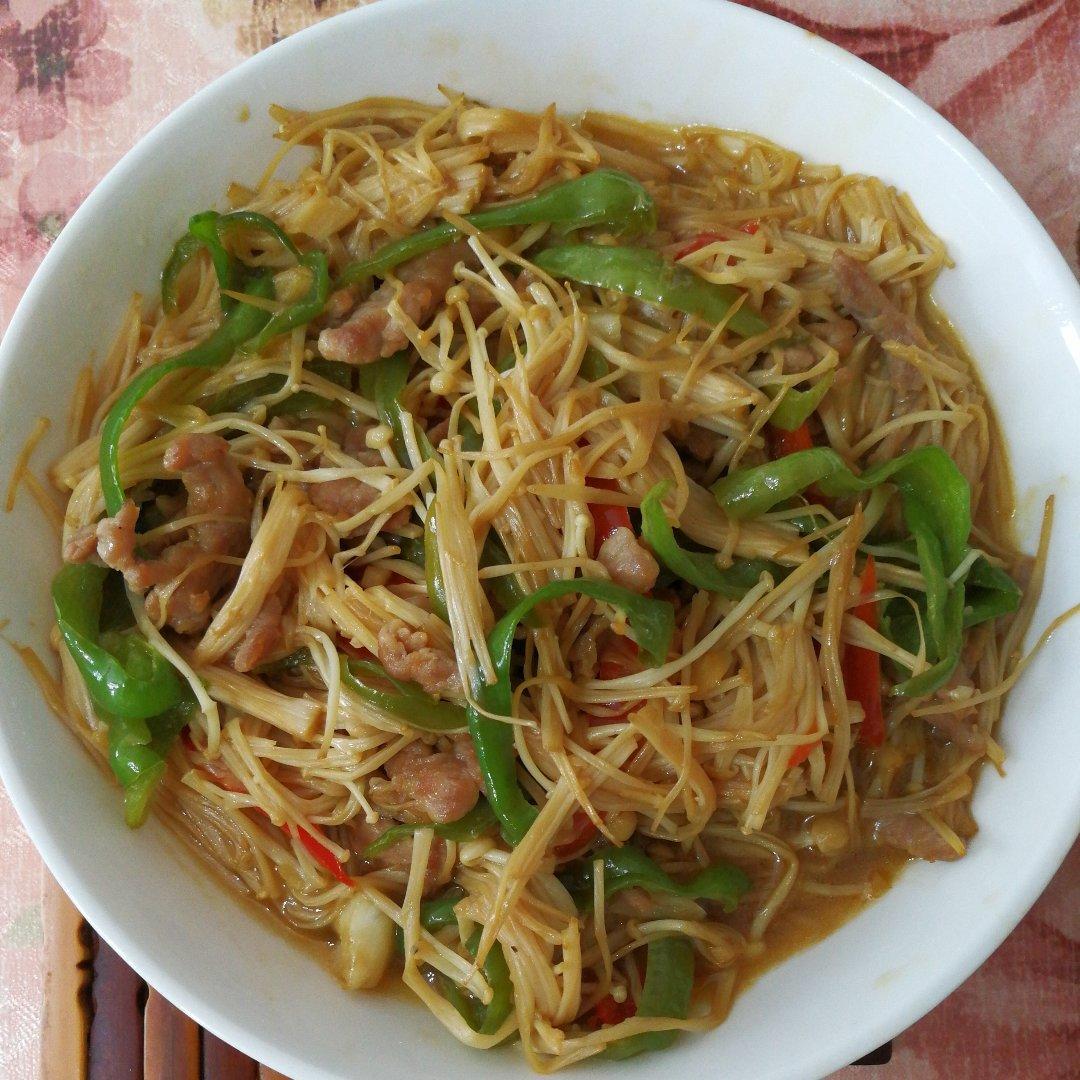 金针菇炒肉
