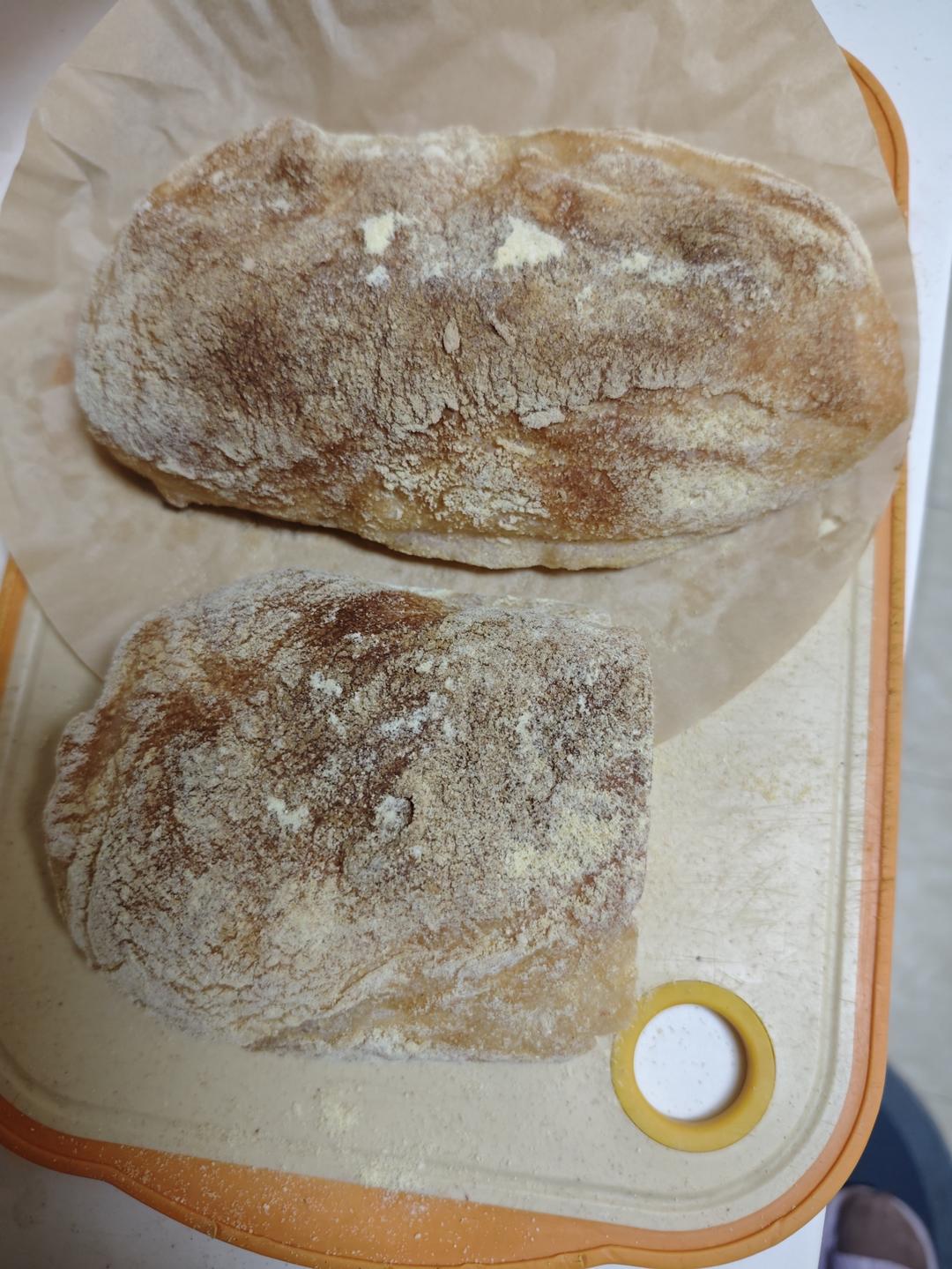 【ciabatta】家庭版恰巴塔，软乎乎的拖鞋面包
