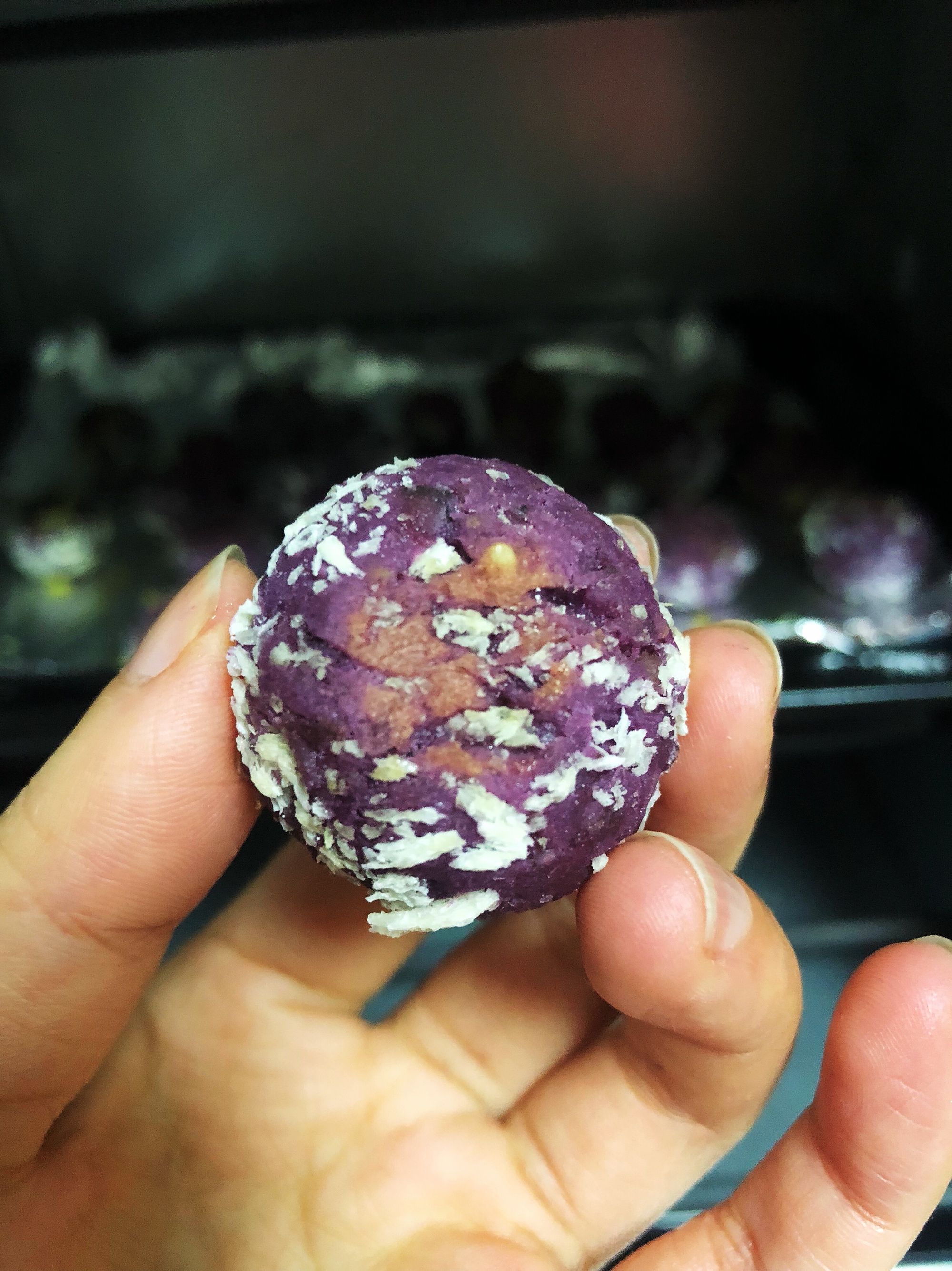 山药紫薯球的做法