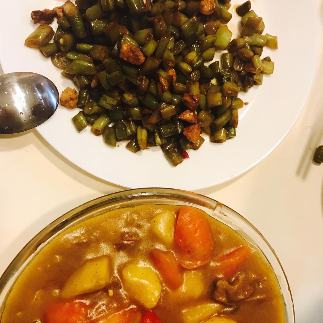肉沫豆角下饭菜