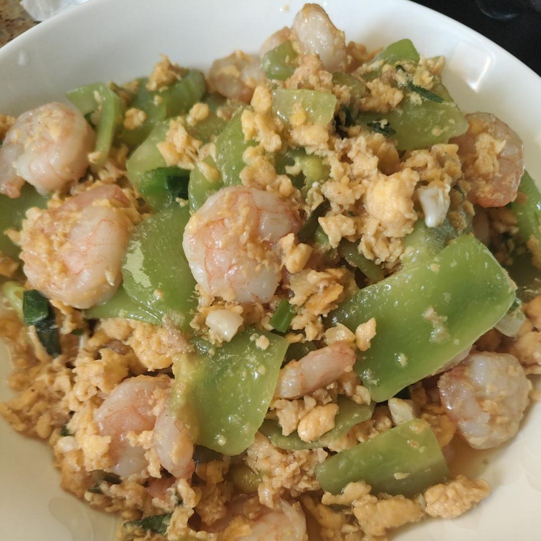 芦笋蛋滑炒虾仁