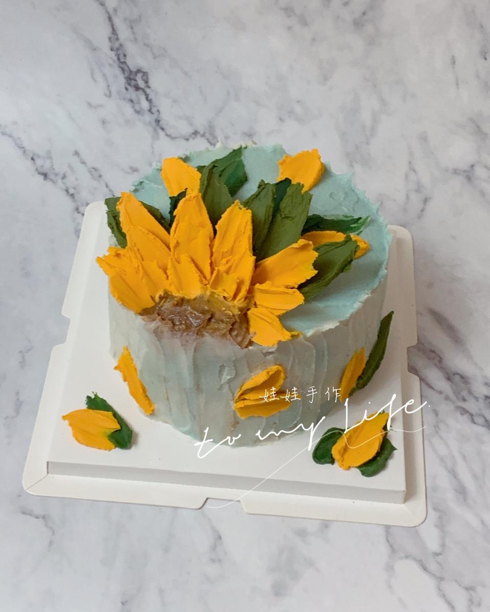 奶油霜刮刀油画蛋糕