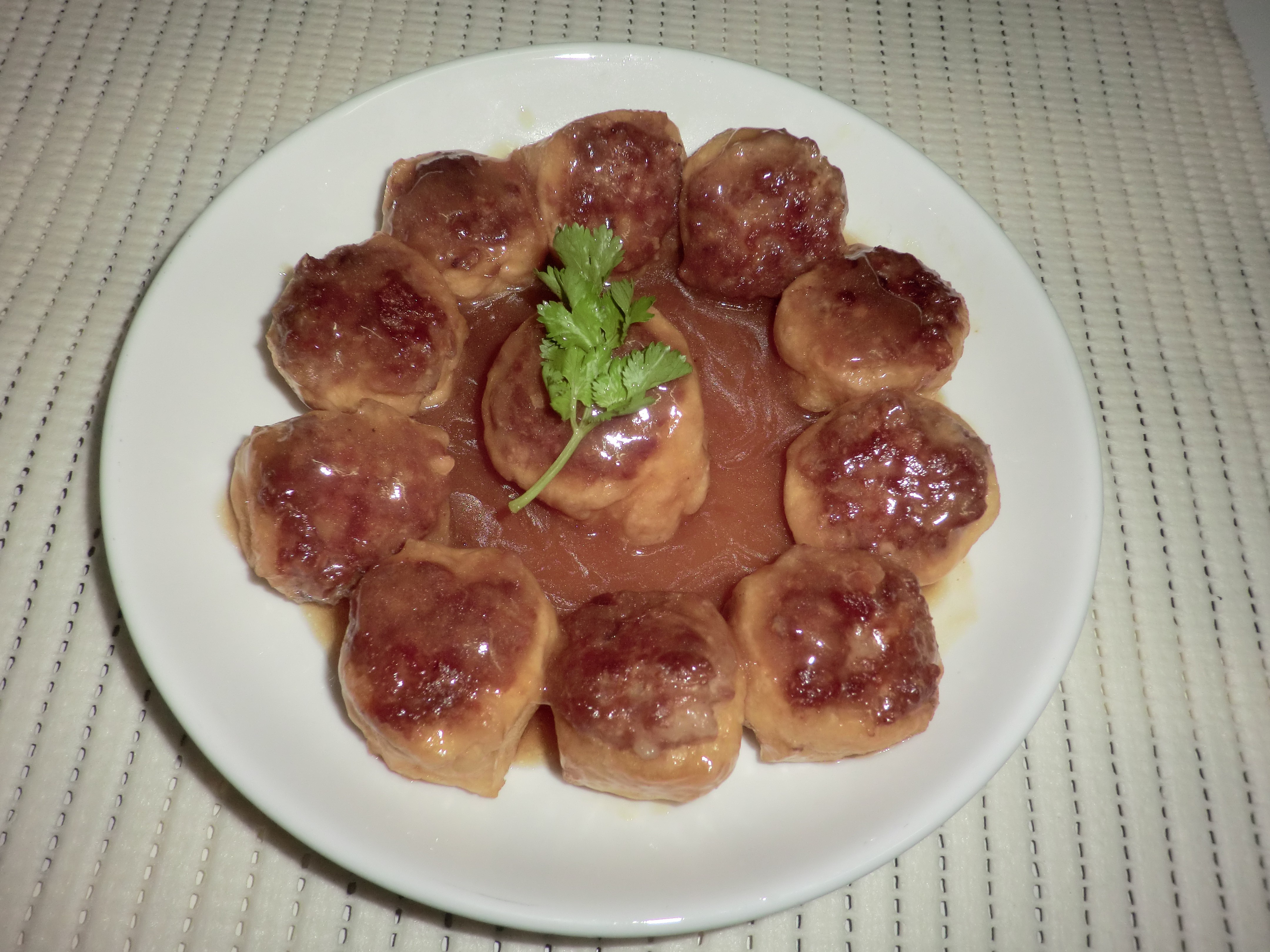 煎酿油豆腐