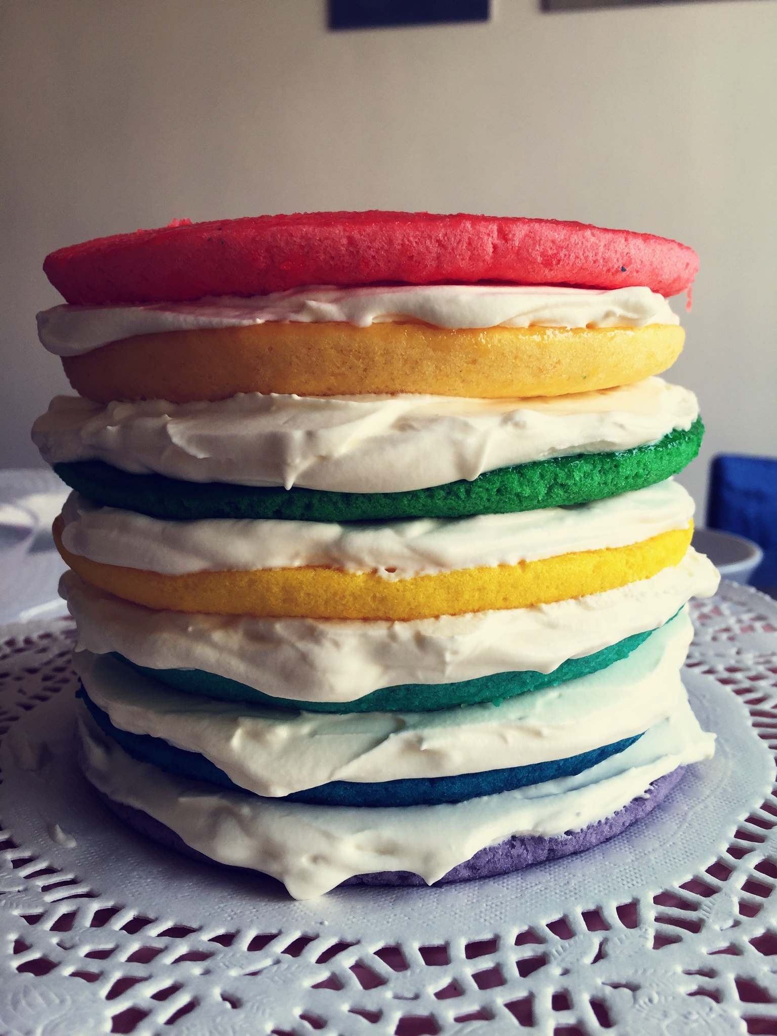 彩虹蛋糕（棉花糖及麦片装饰版）的做法 步骤2