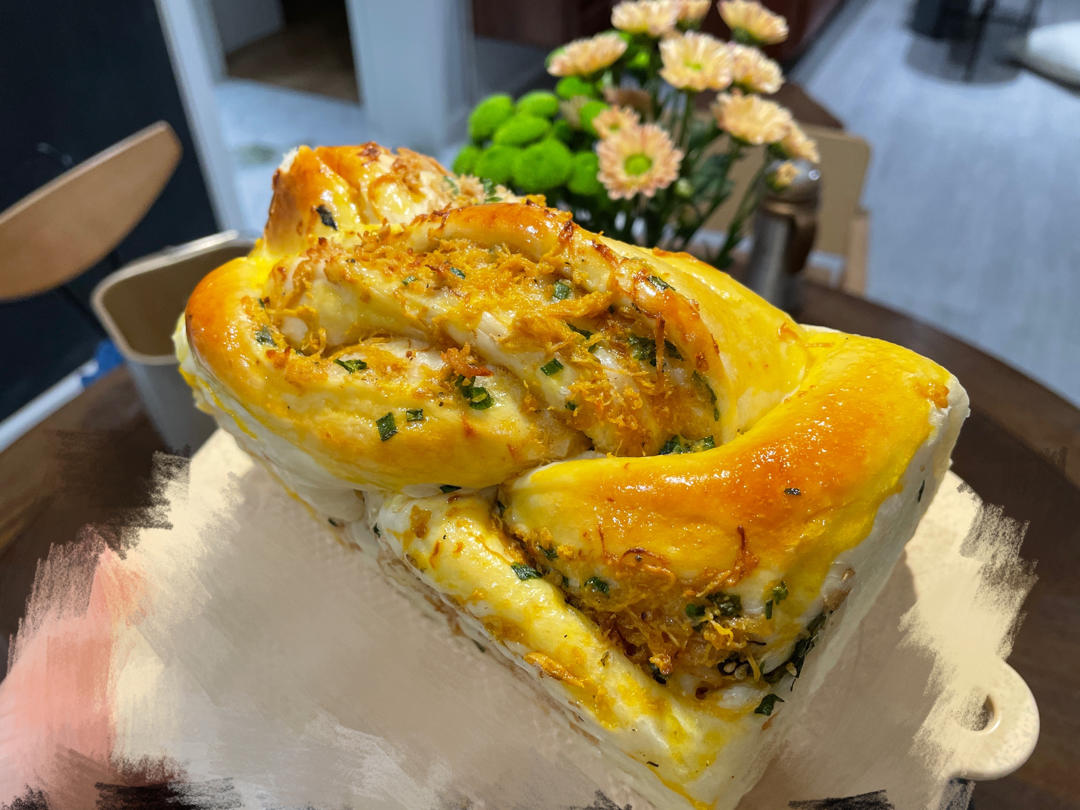 香葱肉松手撕吐司