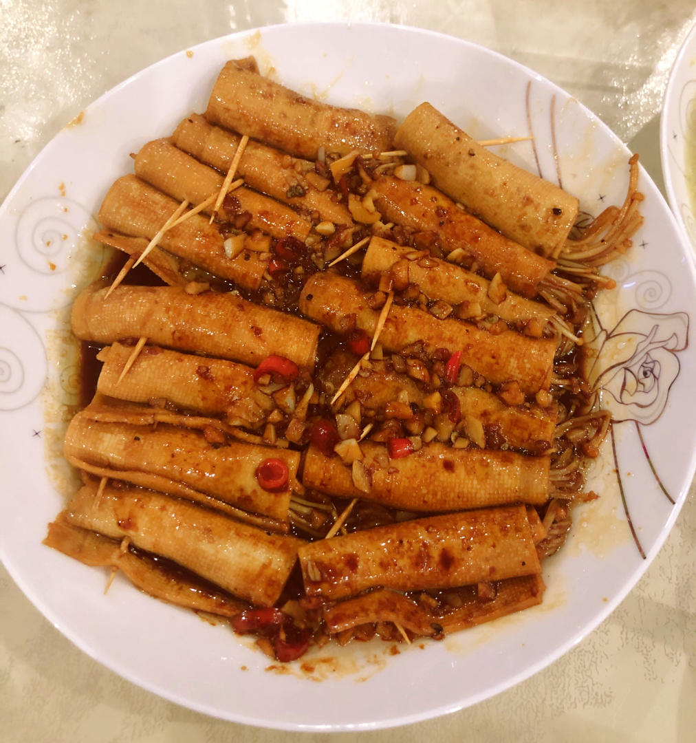 神仙减脂餐🔥好吃到跺脚的金针菇豆皮卷～给肉都不换！