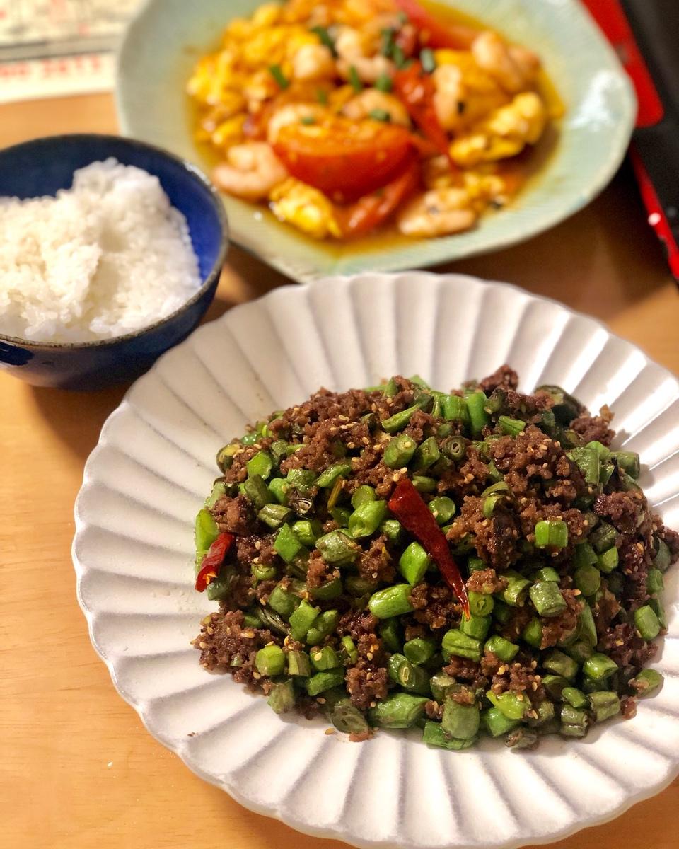 肉沫豆角下饭菜