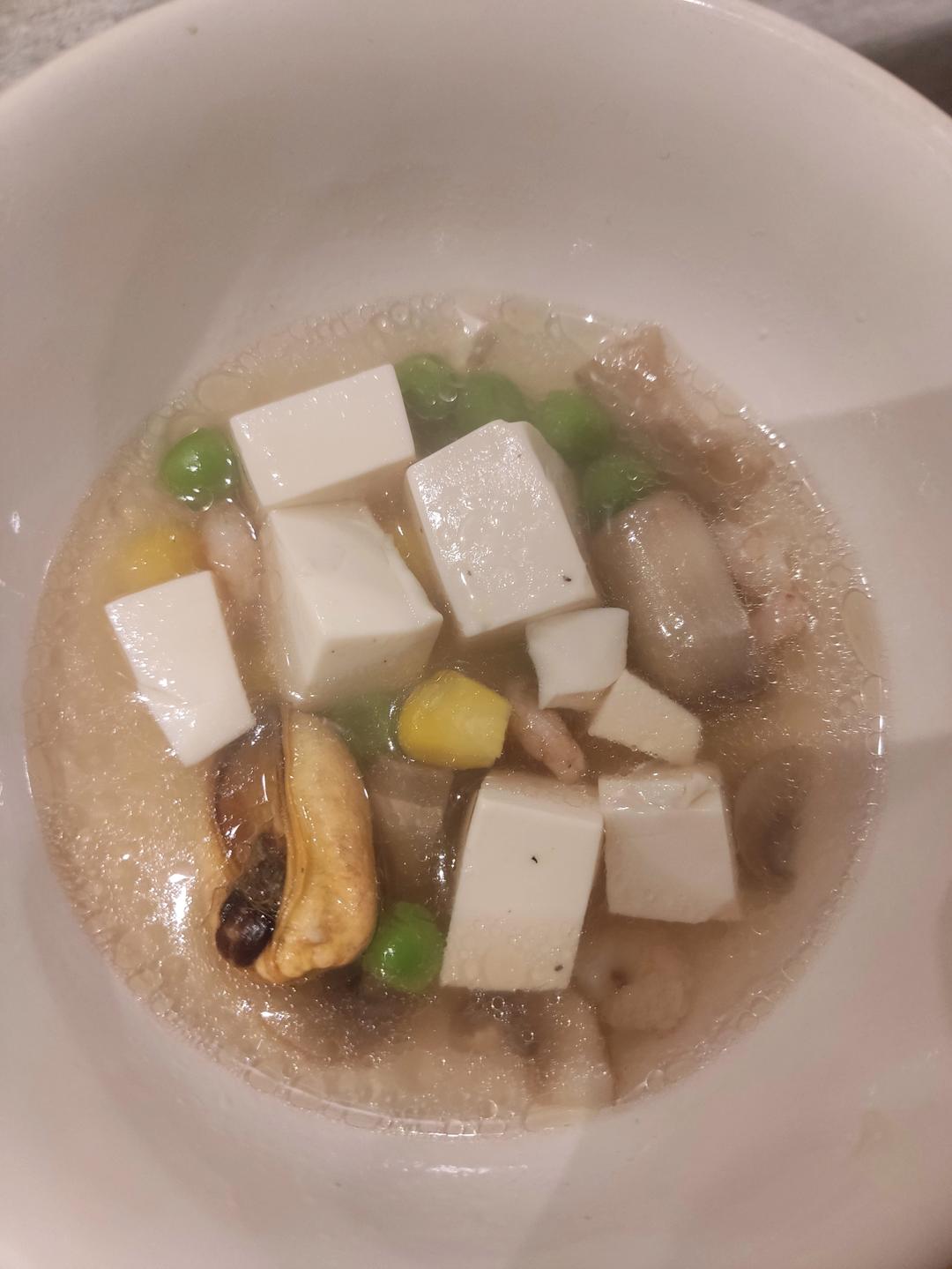虾仁豆腐蘑菇汤-减肥午餐