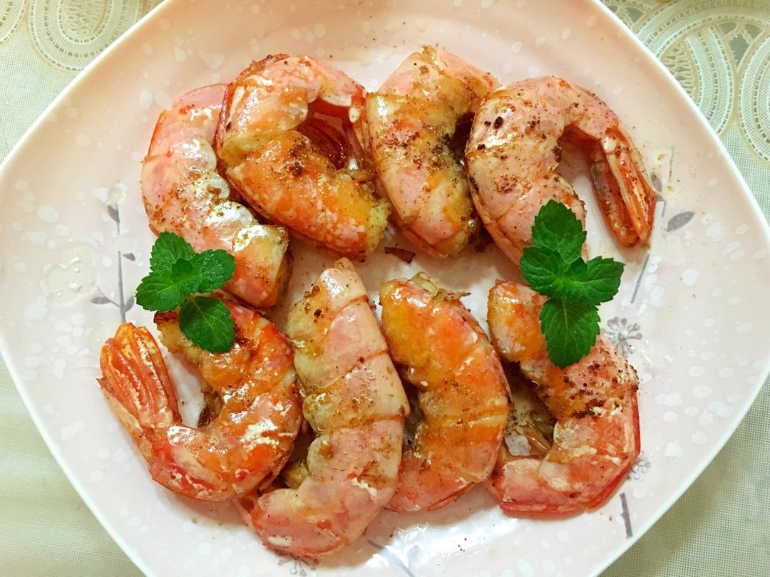 我就是独一无二的我做的蒜香煎阿根廷红虾
