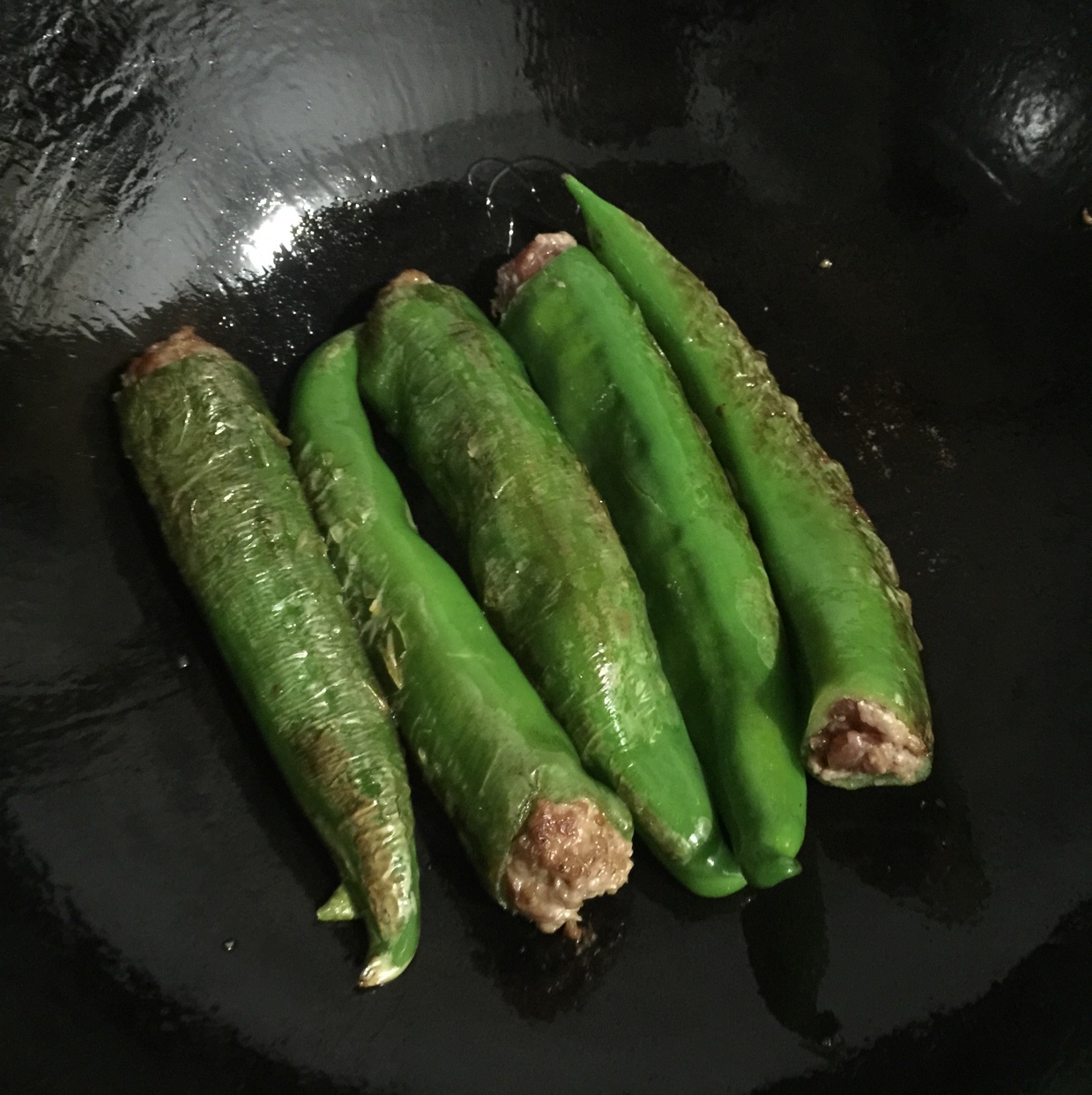 肉馅辣椒-新手下厨 stuffed Chili pepper
