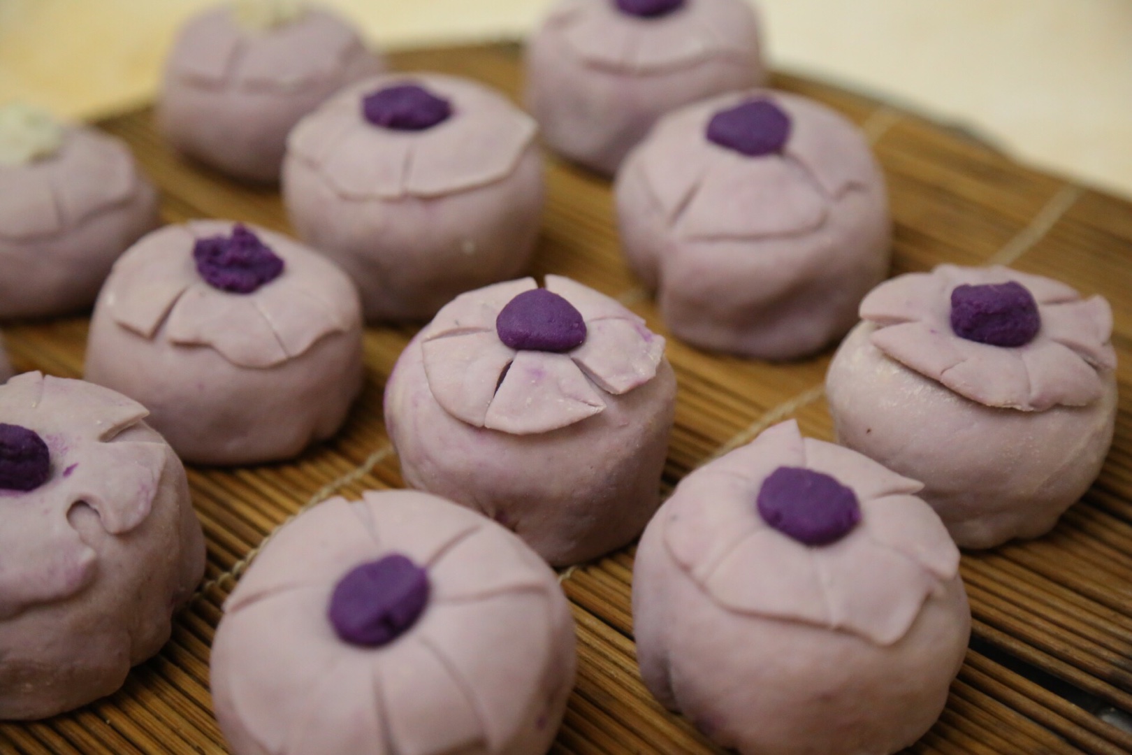 紫薯馅花朵馒头的做法