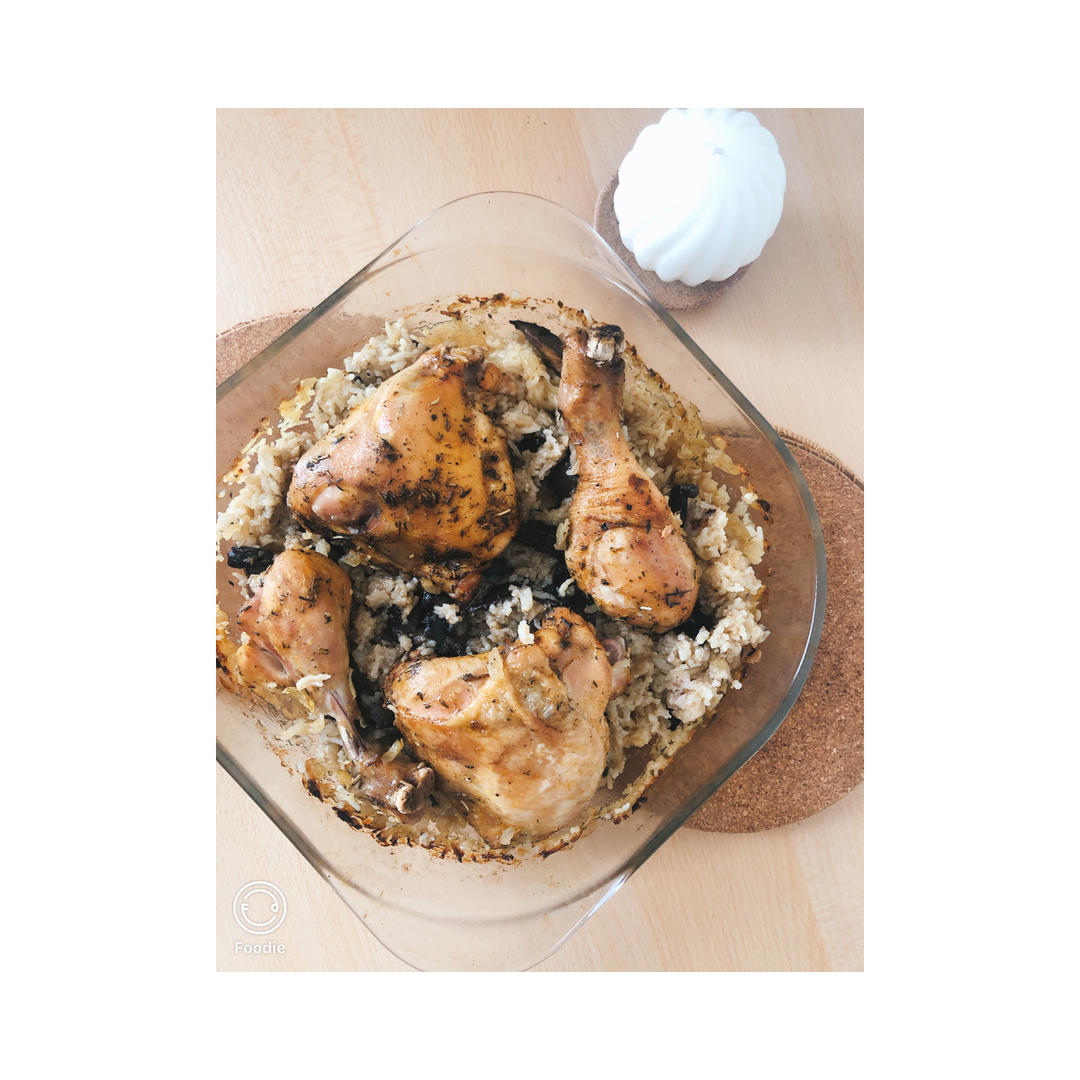 【宴客必备】慢烤鸡腿饭Oven Baked Chicken and Rice