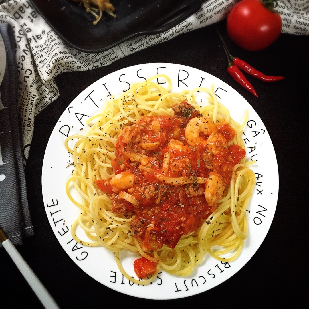 海鲜意大利面（大蒜辣椒味）