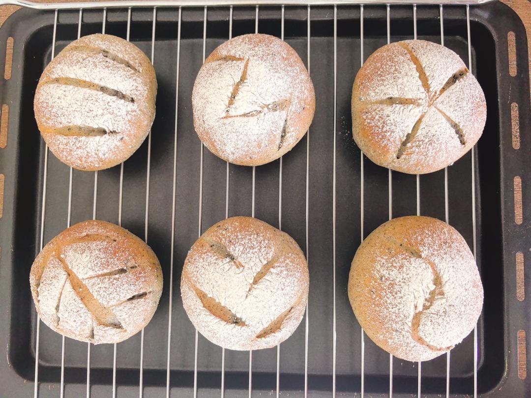 黑芝麻全麦餐包 100%纯全麦