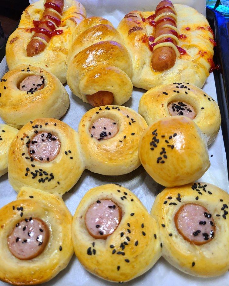 美味的香肠面包