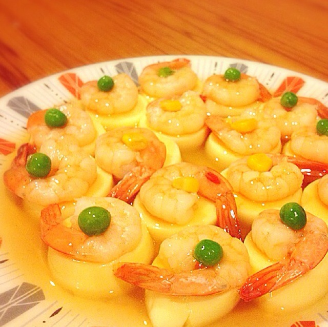 日本豆腐蒸虾仁