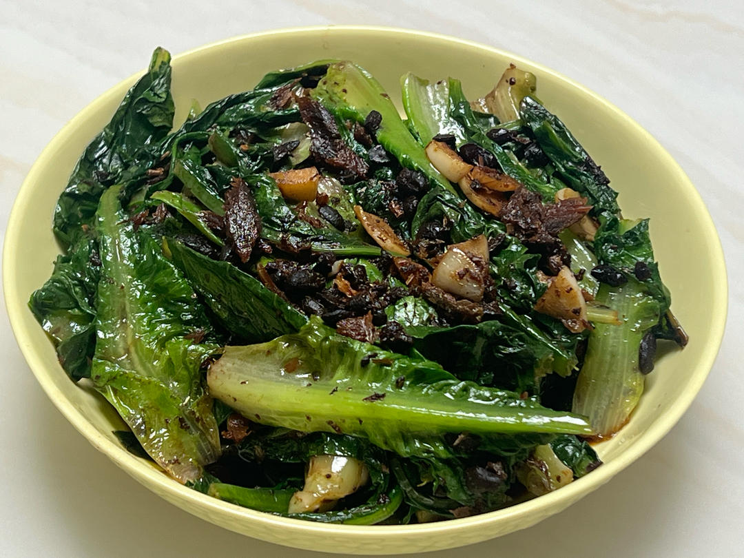 豆豉鲮鱼炒油麦菜