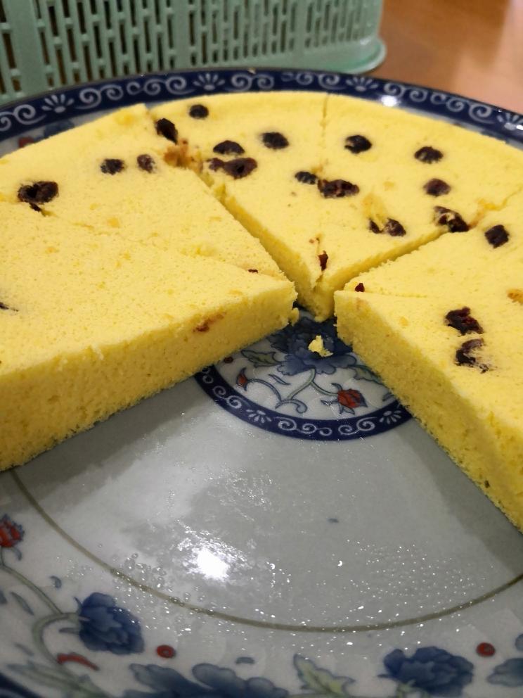 玉米粉蔓越莓蒸蛋糕