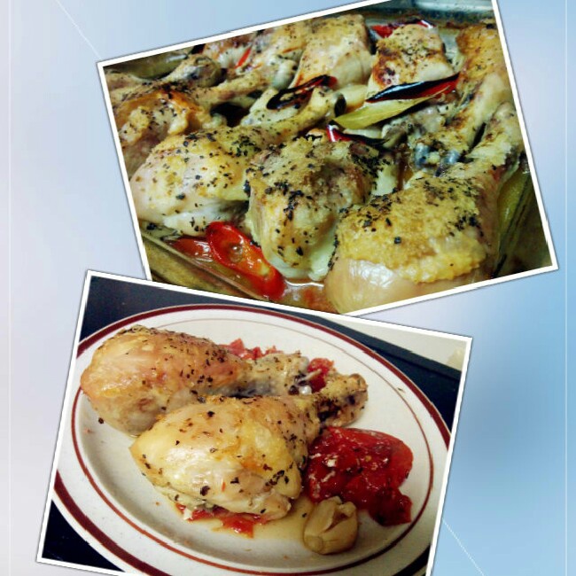 香蒜蕃茄烤鸡腿