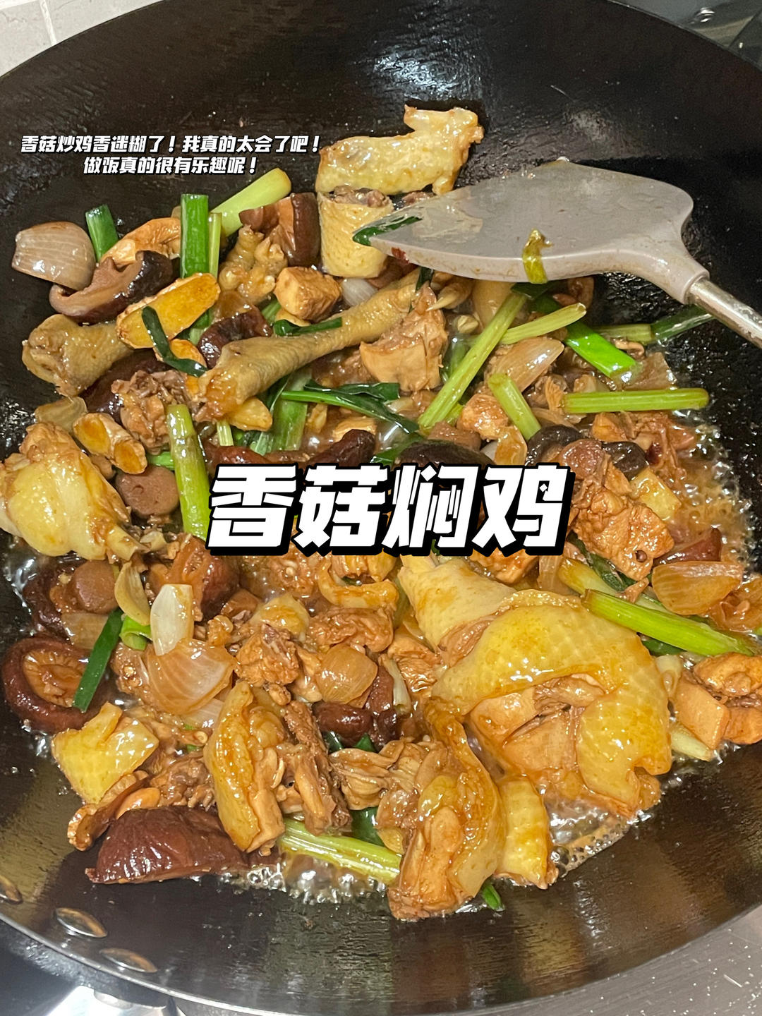 日常｜晚餐煮了个炒鸡肉加了香菇一起 米饭全干光了