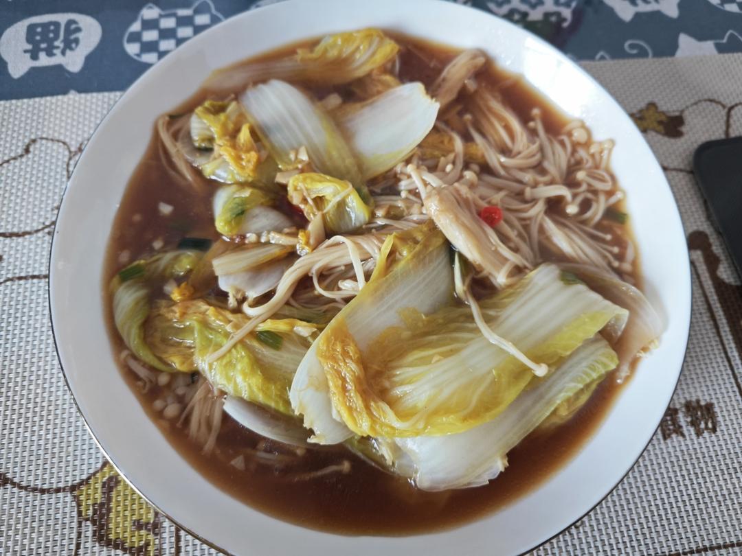 低卡低脂❗️蒜香娃娃菜金针菇好吃到转圈圈～