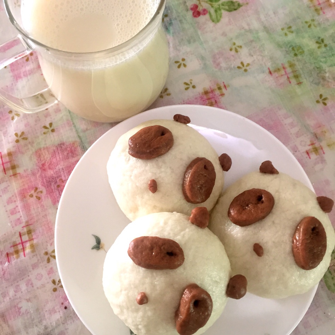 熊猫豆沙包&紫薯包