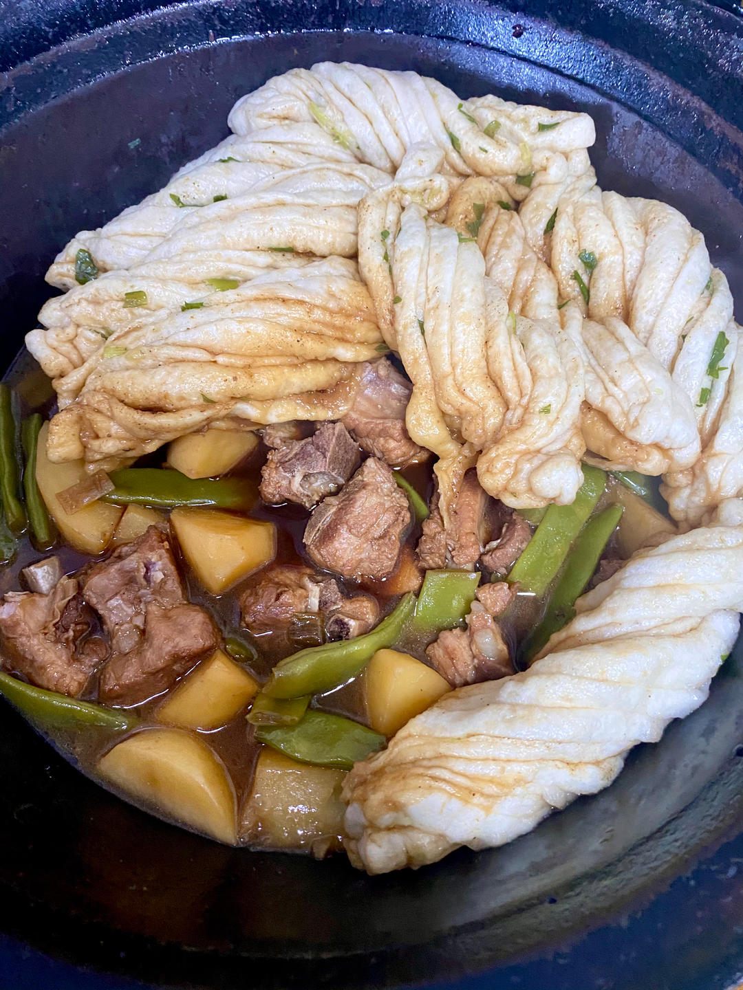 东北乱炖   排骨豆角焖花卷
