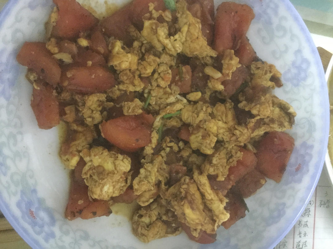 番茄炒鸡蛋（超浓的番茄味）